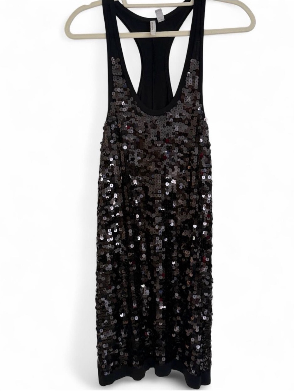 Old Navy Black Sequin Backless Racerback Dress